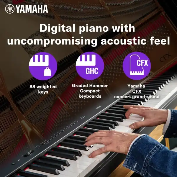 Yamaha P-225 88-Key Weighted Action Portable Digital Piano with Power Supply, great for beginners (Adaptor Included)