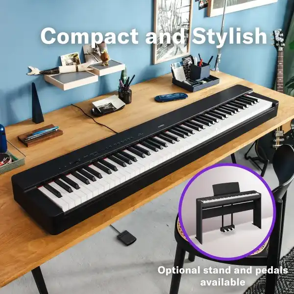 Yamaha P-225 88-Key Weighted Action Portable Digital Piano with Power Supply, great for beginners (Adaptor Included)