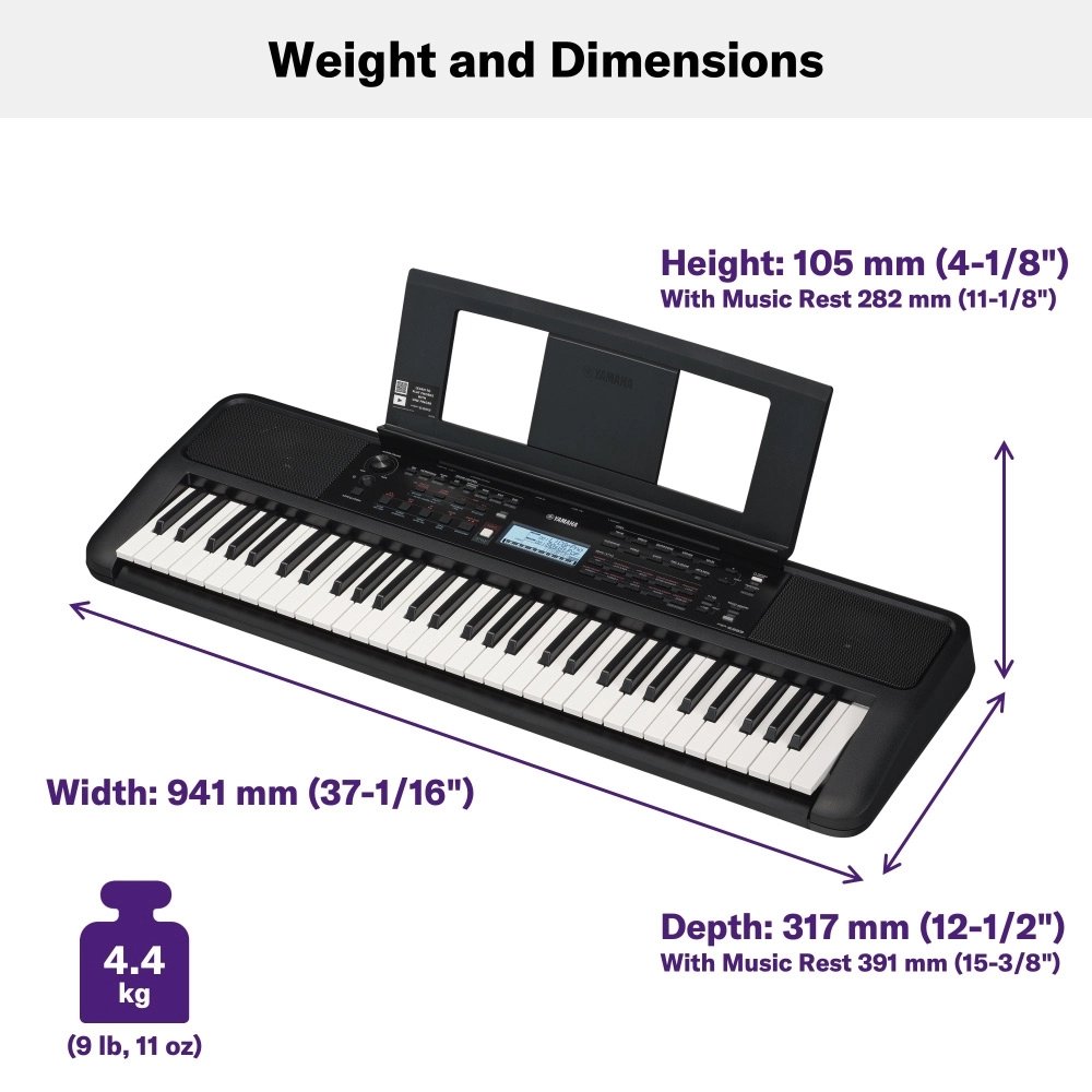 Yamaha PSR-E383 Portable Keyboard 61 Keys (Adaptor Included)