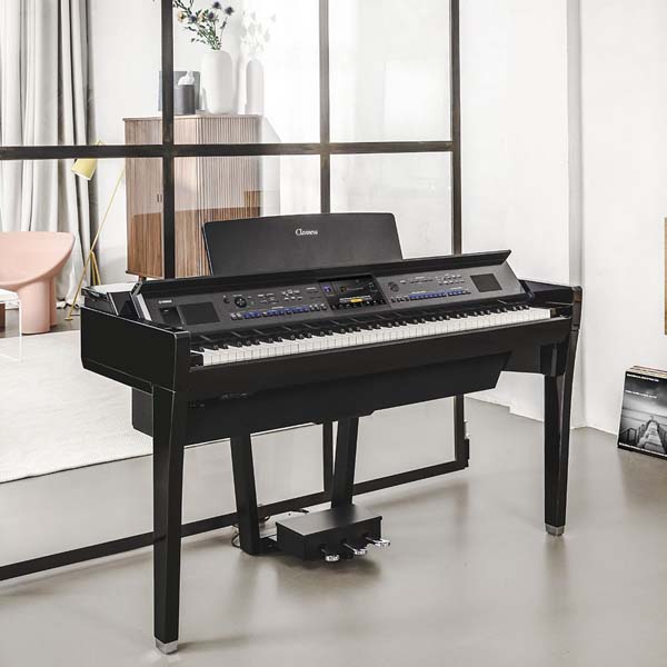 Yamaha CVP-909PE Polished Ebony Clavinova Digital Piano With Bench (with Home Installation)