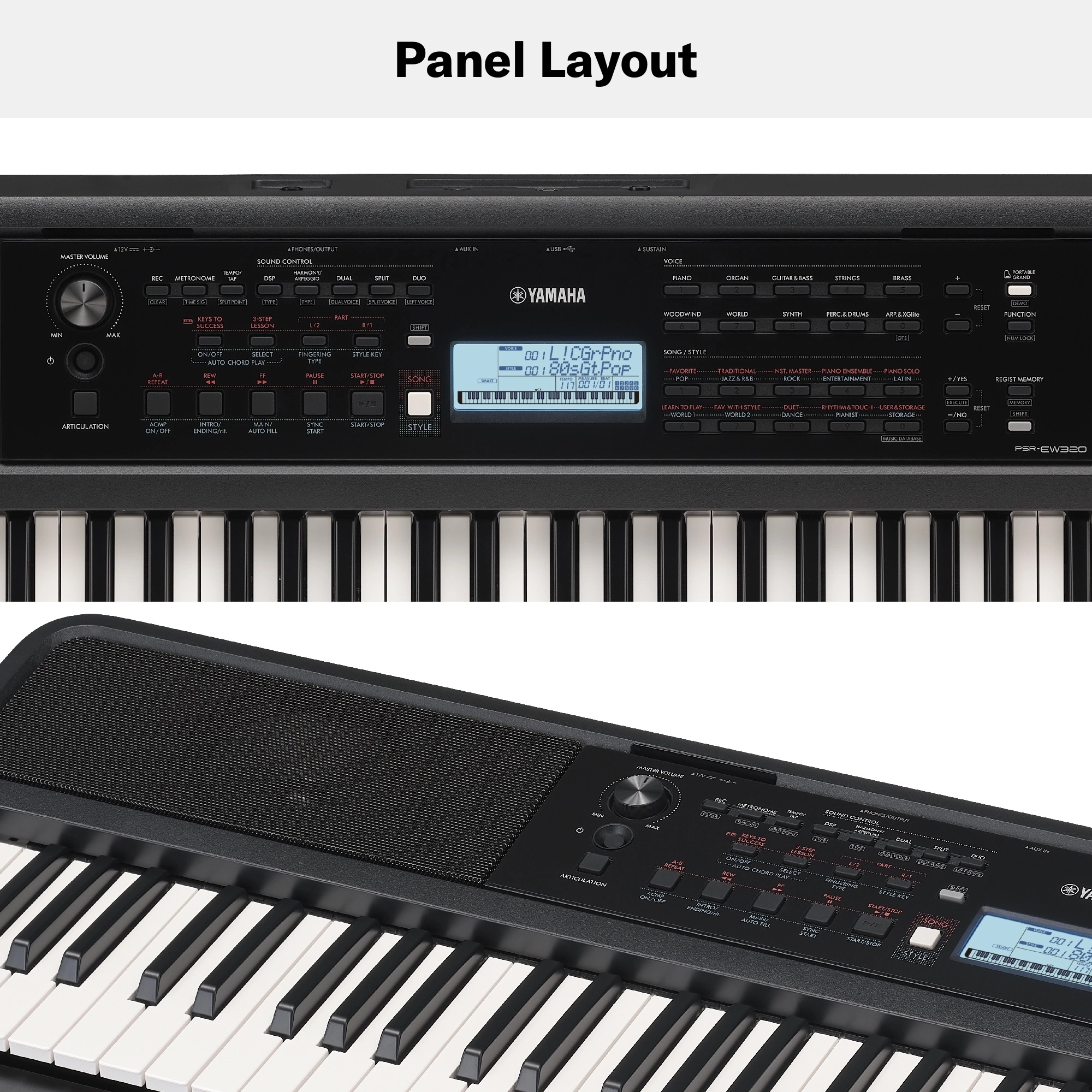 Yamaha PSR-EW320 Portable Keyboard With 76 Keys