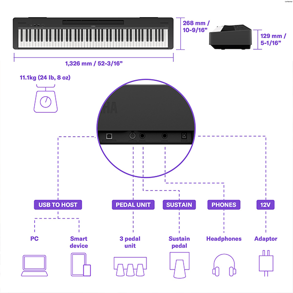 Yamaha-P-145BT-Digital-Piano-with-Bluetooth®-Audio-Function-Black