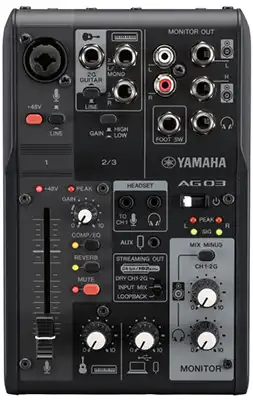 Yamaha AG03MK2 Live Streaming Mixer Black