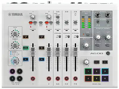 Yamaha AG08 (White) Live Streaming Mixer