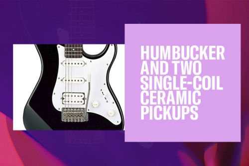 Humbucker and two single-coil ceramic pickups