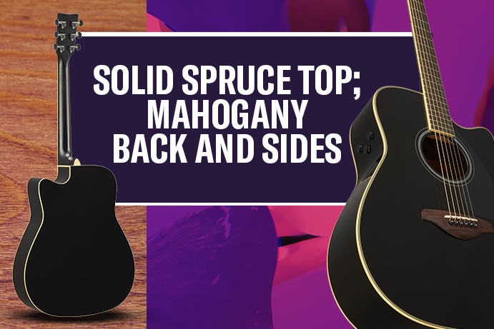 Solid spruce top; Mahogany back and sides