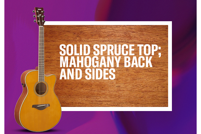 Solid spruce top; Mahogany back and sides