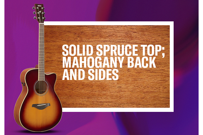 Solid spruce top; Mahogany back and sides