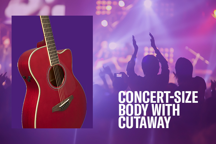 Concert-size body with cutaway