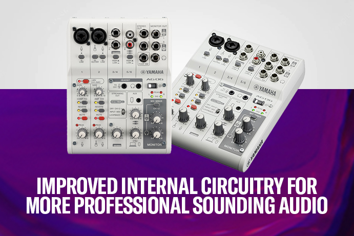 Improved internal circuitry for more professional sounding audio
