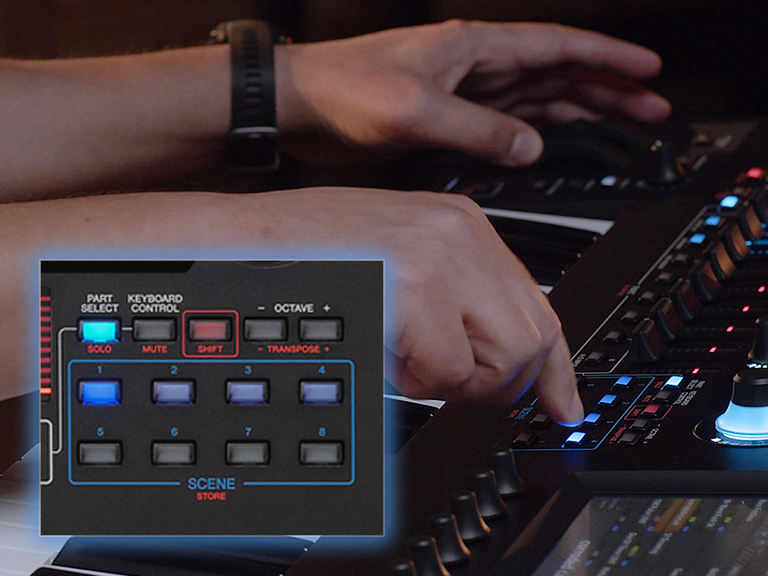 DEDICATED KEYBOARD, PART AND SCENE CONTROL