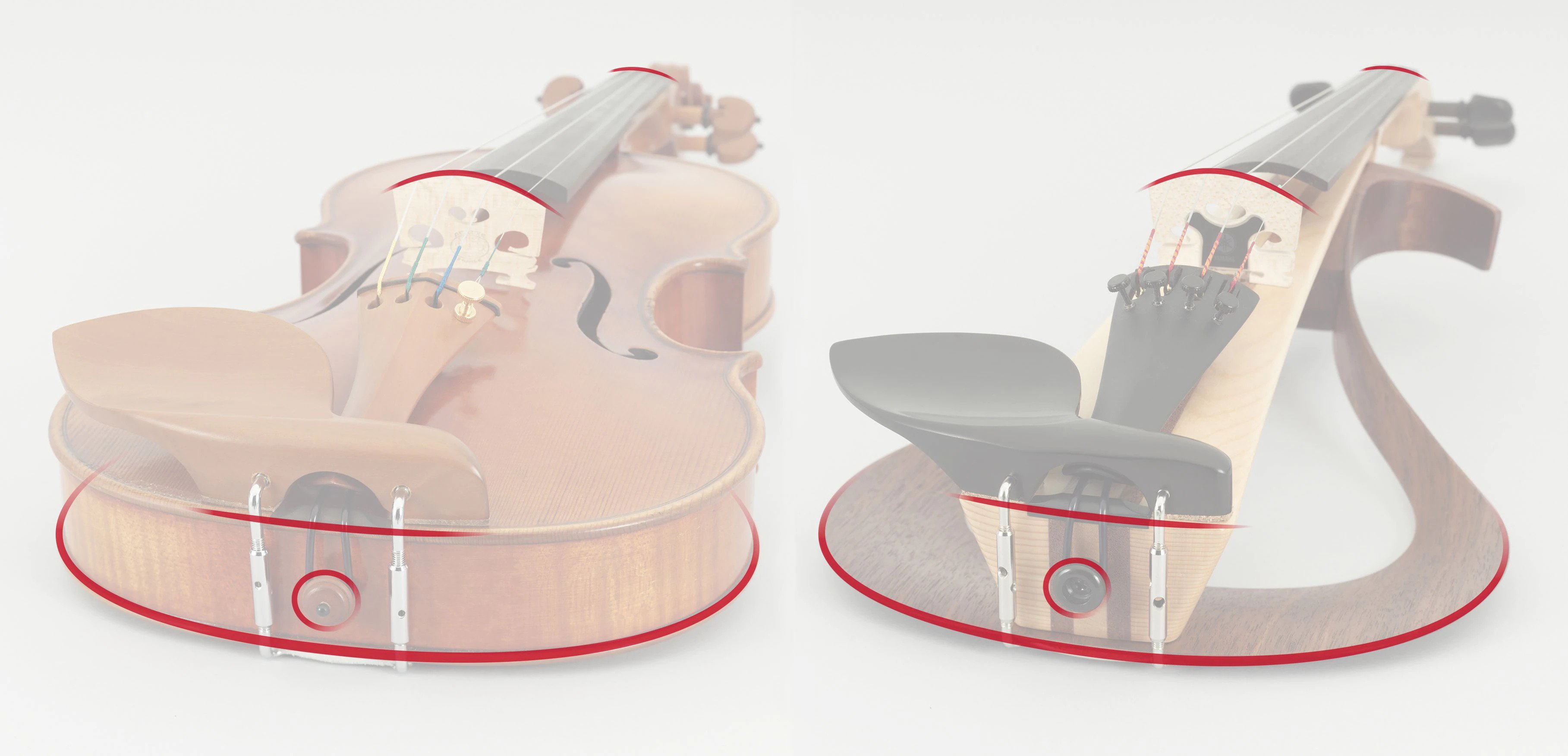 Easy switchover from traditional acoustic violin