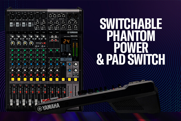 Switchable Phantom Power & PAD Switch: