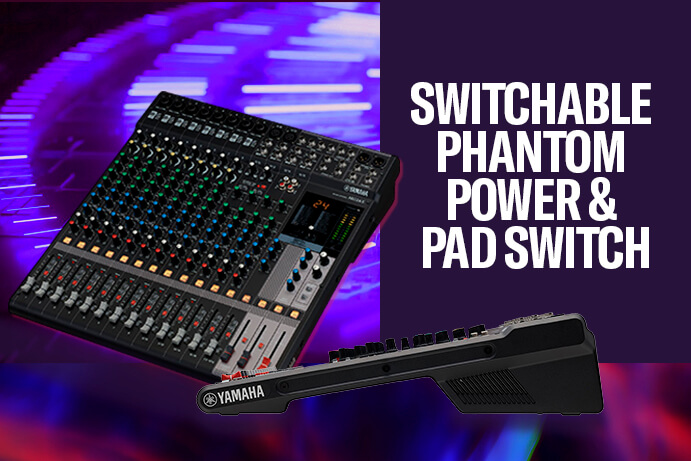 Switchable Phantom Power & PAD Switch: