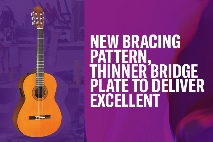 New bracing pattern, thinner bridge plate to deliver excellent response and rich resonance.