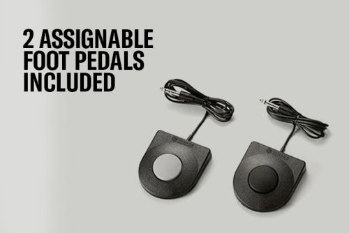 2 assignable foot pedals included for kick, hi-hat or any other Voice