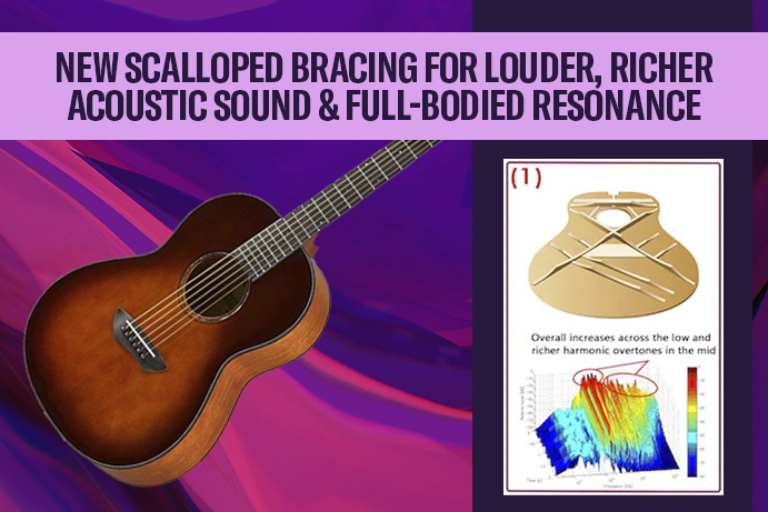 New scalloped bracing for louder, richer acoustic sound & full-bodied resonance