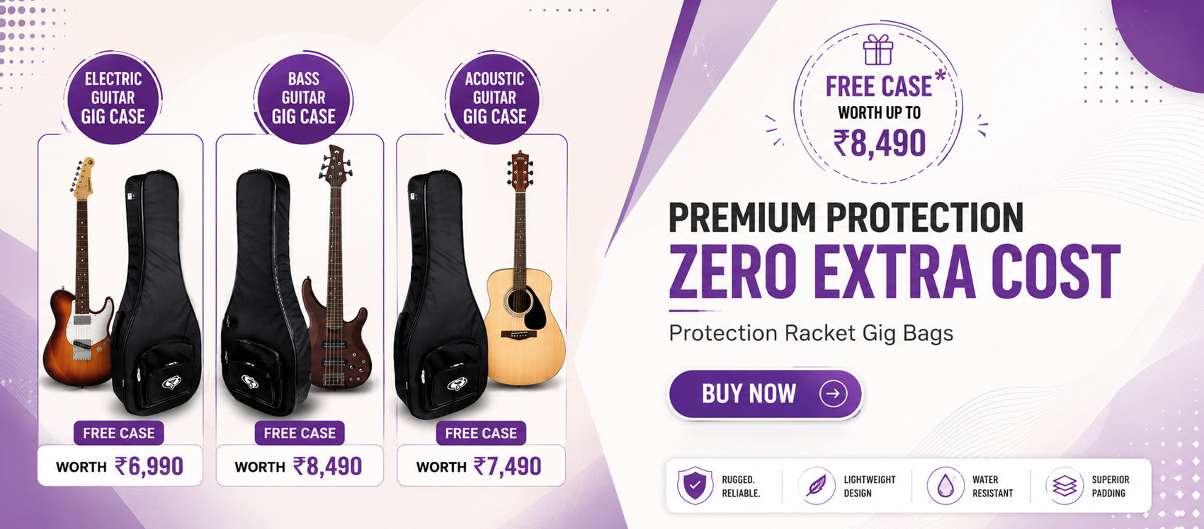 Premium Protection Zero Extra Cost - Protection Racket Gig Bags
